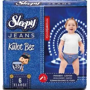 Sleepy Jeans Couche-Culotte Taille 6 XLarge (15-25 KG) 20 Pcs - Sleepy Maroc
