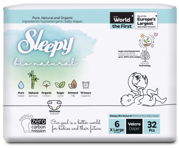 SLEEPY Bio Natural Diaper Double Jumbo XL T6